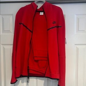 Nike Red and Black Full-Zip Hoodie